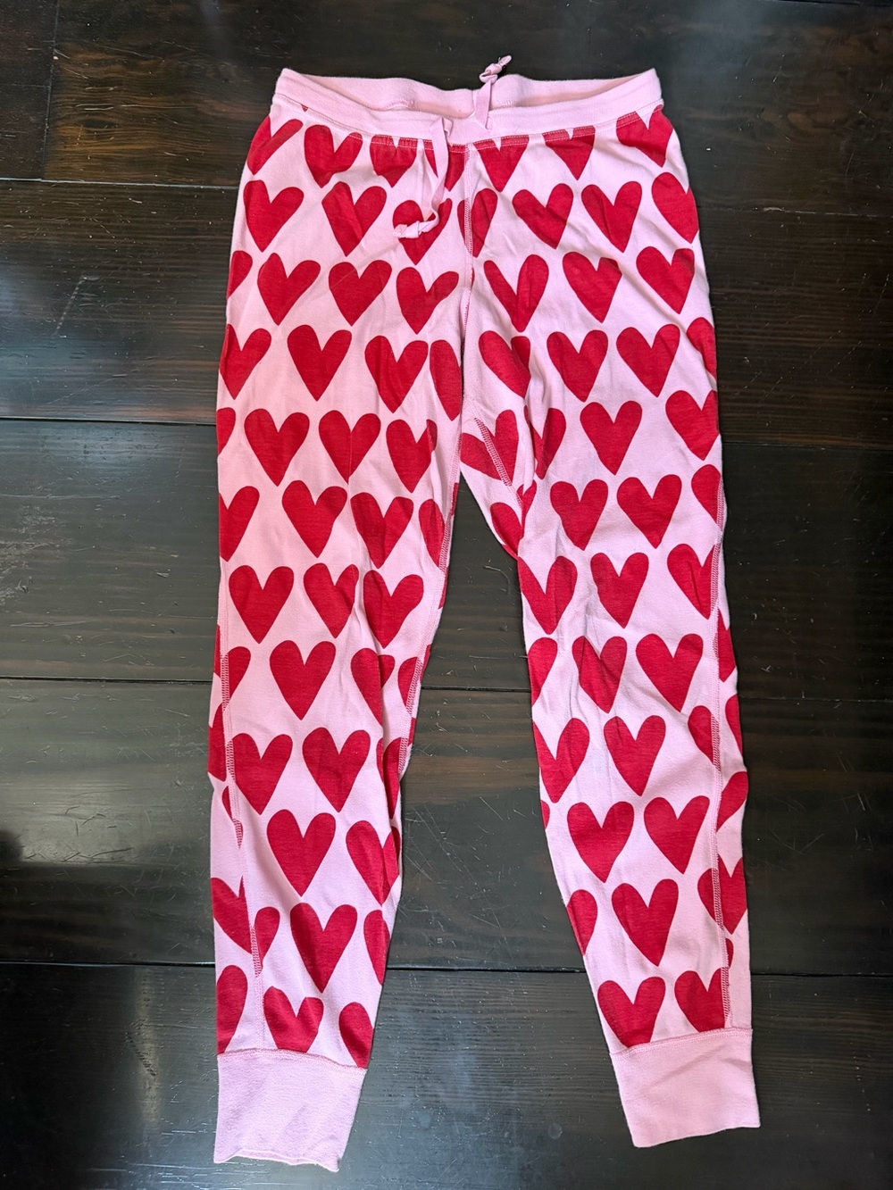 Hanna Andersson Pink Joggers with Red Heart Print